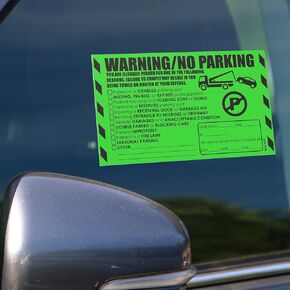 100 MESS Parking Violation Stickers Hard to Remove - Parking Tickets - No Parking Stickers - Bad Parking Stickers - Super Sticky Parking Violation Tickets - Tow Warning - Tow Stickers 8x5 in, Orange