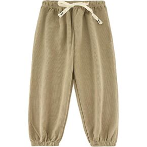 Toddler Corduroy Pants for Boys&Girls, Toddler Sweatpants with Tie Up Design for Winter&Autumn