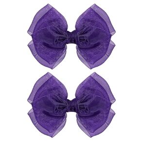 Brown Mesh Hair Bows Alligator Clip 4" Organza Double Tulle Bow Hair Barrettes Pins Happy Fall Thanksgiving Dress Outfit Decoration Accessory Gift for Teens Toddler Girls Kid Child