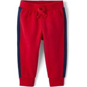 The Children's Place Baby Boys' and Toddler Fleece Jogger Pants, Ruby, 18-24 Months