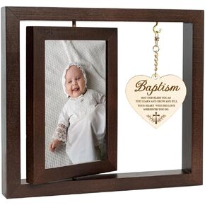 Baby Baptism Gifts, Baby Baptism Picture Frame - Baptism Photo Frame for Boys and Girls,Christening Keepsake Photo Frame, Religisous Gift, Baby Baptism Gifts with Warm and Caring Blessing of Words-43