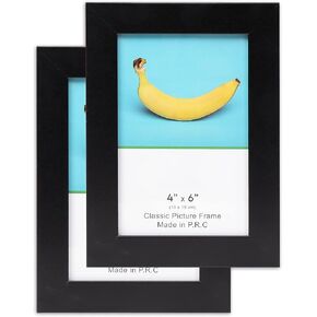 TheDisplayGuys - 2-Pack Classic Wooden Picture Frames w/Tempered Glass - 12x18 mat to 11x17 in - Black