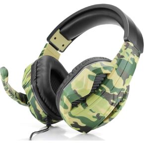 Gaming Headset with Microphone 3.5mm: Compatible with PC, PS4, PS5, Switch, Xbox One, and Xbox Series X|S. with Noise Cancelling Over-Ear Stereo Bass Surround Sound Gaming Headphone, Camo