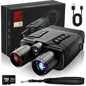 Night Vision Goggles - Eagle 4K Night Vision Binoculars for Adults, Dual Night Vision Modes Binoculars with 5000mAh Battery, 32GB SD Card Included forAdventure and Surveillance, Black