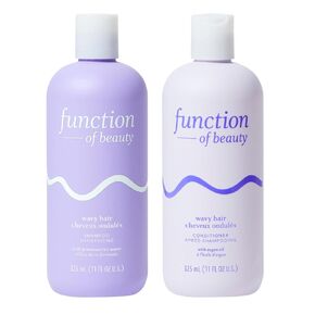 Function of Beauty Customizable Shampoo & Conditioner for Wavy Hair, 22 oz Each - Sulfate-Free, With Fermented Rice Water to Strengthen & Argan Oil to Enhance Glossiness & Natural Shine