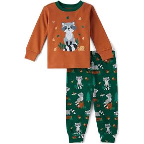 The Children's Place Baby Boys' and Toddler Long Sleeve Top and Pants Snug Fit 100% Cotton 2 Piece Pajama Set