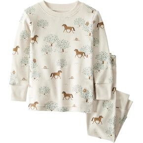 little planet by carter's Baby 2-Piece Pajamas Made with Organic Cotton, Horses, 9M