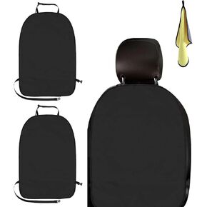 Quixleen 2 Packs Seat Back Protector Kick Mats Back Seat Protector with Cleaning Cloth Large Kick Mats for Kids Auto Back Seat Cover Protect from Mud Stains Scratches Waterproof(Size:66x45cm)