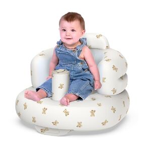 Colplay Inflatable Baby Seat Inflatable Seat for Babies 3-36 Months, Portable Blow up Baby Chair Infant Chair Build in Air Pump, Used for Sitting up, Feeding, Beach and Traveling-Rainbow