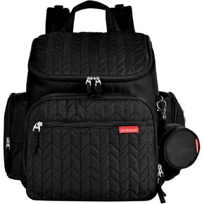 Bebamour Diaper Bag Backpack Large Capacity Diaper Backpack Travel Baby Bag with Changing Pad, Mesh Bag, Insulated Bag, Pacifier Case& Stroller Attachment, Diaper Backpack for Mom&Dad (Black)