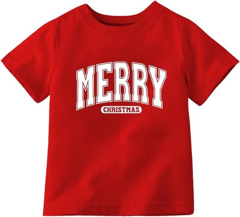 Christmas Shirt for Kids Toddler Boys Girls Rudolph The Red Nose Reindeer T-Shirts Short Sleeve Holiday Tee in Kuwait