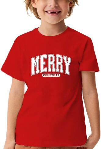 Christmas Shirt for Kids Toddler Boys Girls Rudolph The Red Nose Reindeer T-Shirts Short Sleeve Holiday Tee in Kuwait
