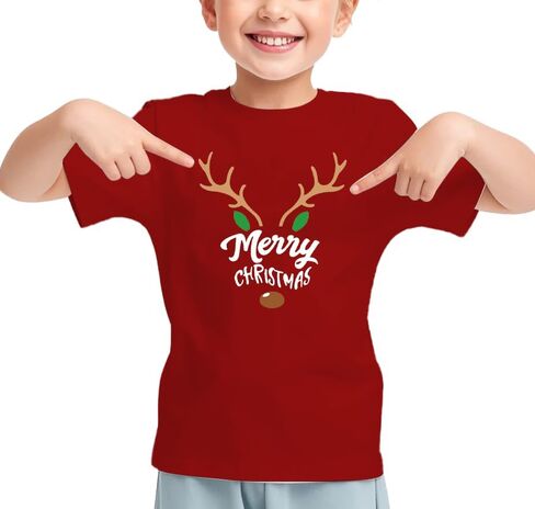 Christmas Shirt for Kids Toddler Boys Girls Rudolph The Red Nose Reindeer T-Shirts Short Sleeve Holiday Tee in Kuwait