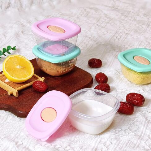 Silicone Baby Food Storage Containers, 4 oz Baby Food Jars, Snack Containers with Leak Proof Airtight Lids, Freezer, microwave and dishwasher safe, Suitable for nurseries, schools and travel (12 PACK) in Saudi Arabia