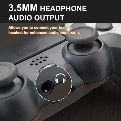 وحدة تحكم Snail Bear اللاسلكية لجهاز PS4، وحدة تحكم ألعاب متوافقة مع Playstation 3، Playstation4/Pro، Android، اهتزاز مزدوج، صوت، مستشعر حركة سداسي المحاور (أبيض) in Saudi Arabia