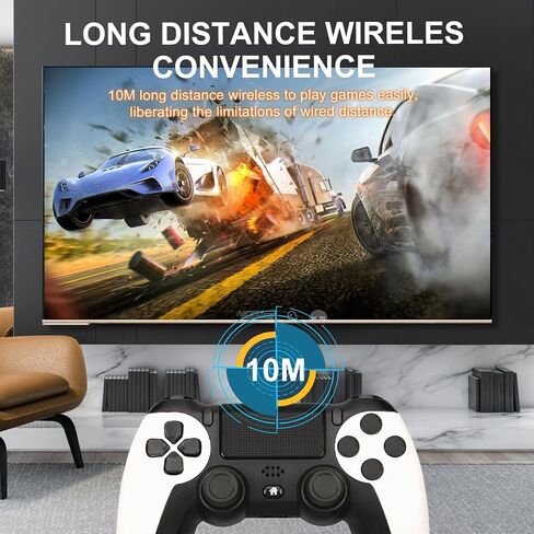 وحدة تحكم Snail Bear اللاسلكية لجهاز PS4، وحدة تحكم ألعاب متوافقة مع Playstation 3، Playstation4/Pro، Android، اهتزاز مزدوج، صوت، مستشعر حركة سداسي المحاور (أبيض) in Saudi Arabia