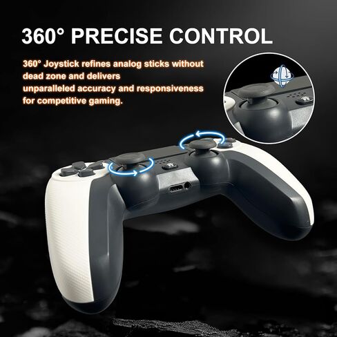 وحدة تحكم Snail Bear اللاسلكية لجهاز PS4، وحدة تحكم ألعاب متوافقة مع Playstation 3، Playstation4/Pro، Android، اهتزاز مزدوج، صوت، مستشعر حركة سداسي المحاور (أبيض) in Saudi Arabia