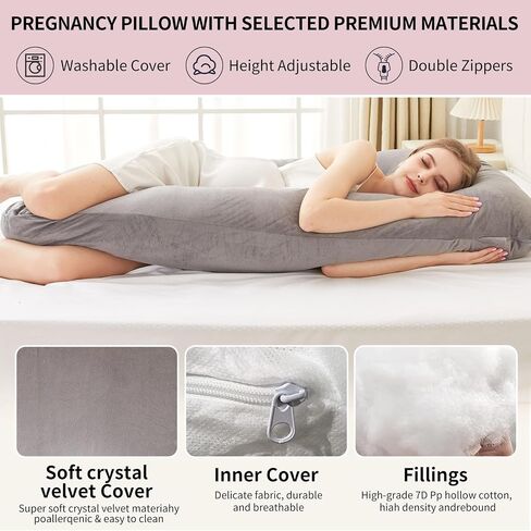 Pregnancy Pillows for Sleeping, U Shaped Lower Pack Pain Breathable Maternity Pillow for Pregnant Women on Feeding，Sleeping, or Reading in Saudi Arabia