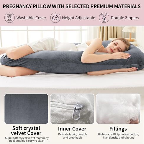 Pregnancy Pillows for Sleeping, U Shaped Lower Pack Pain Breathable Maternity Pillow for Pregnant Women on Feeding，Sleeping, or Reading in Saudi Arabia