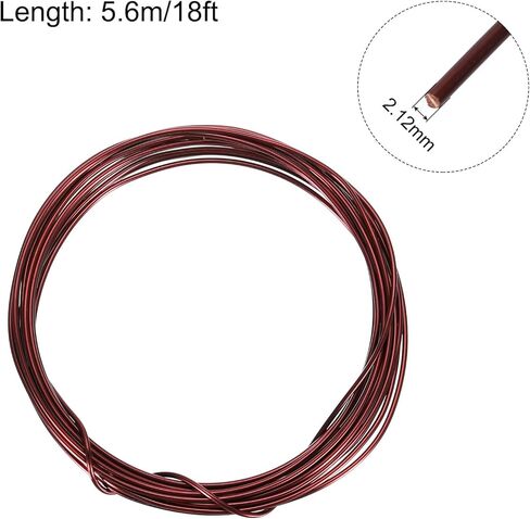MECCANIXITY 1.9mm Magnet Wire 23ft(7m) Enameled Copper Wire Enameled Magnet Winding Wire Coil 200g 130℃ for Transformers Inductors in Kuwait