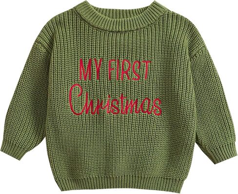 Toddler Baby Girl Knit Sweater Bow Embroidery Long Sleeve Pullover Sweatshirt Tops Warm Fall Winter Clothes in Saudi Arabia
