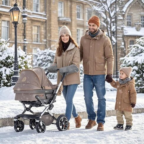 قفازات Zooawa لعربة الأطفال، كمامة يد عالمية لعربة الأطفال مع الصوف القطبي الدافئ، وقفازات لعربة الأطفال بتصميم فيلكرو، وقفازات عربة أطفال مقاومة للماء والثلج لملحقات عربة الأطفال، نيلي in Kuwait