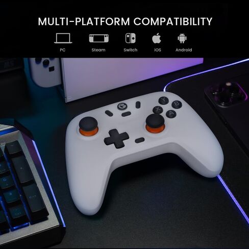 GameSir Nova Lite Wireless Controller – 2.4G & Bluetooth Gamepad for Windows PC, iPhone, Android, Switch & Steam Deck – Hall Effect Triggers, Turbo Function, Rumble Vibration (Stellar White) in Kuwait