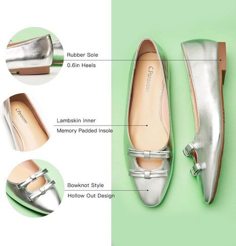 C.Paravano Chic عقدة على شكل فيونكة مسطحة عصرية بتصميم مجوف ومقدمة مستديرة، أحذية مريحة للاستخدام اليومي in Kuwait