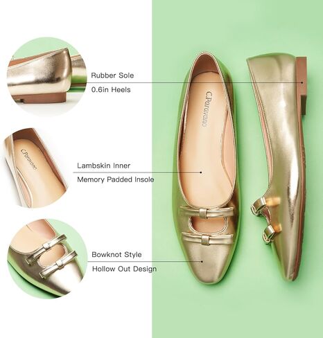 C.Paravano Chic Bow Knot Flats Fashion Hollow Out Design Round Toe Shoes Comfortable Daily Dress Flats in Kuwait