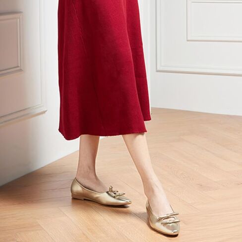 C.Paravano Chic Bow Knot Flats Fashion Hollow Out Design Round Toe Shoes Comfortable Daily Dress Flats in Kuwait