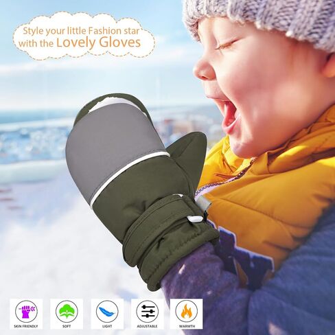 Fleece Lined Mittens for Baby Boys Girls,Infant Baby Toddler Little Kids Winter Gloves Mittens for Children in Saudi Arabia