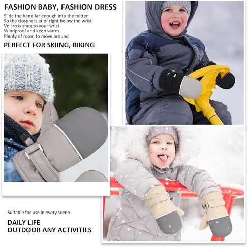 Fleece Lined Mittens for Baby Boys Girls,Infant Baby Toddler Little Kids Winter Gloves Mittens for Children in Saudi Arabia