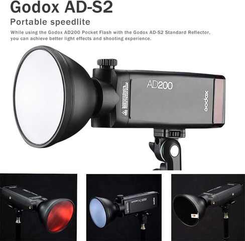 GODOX AD-S2 Standard Reflector with Soft Diffuser for Godox AD200 AD180 AD360 AD360II Flashes in Saudi Arabia