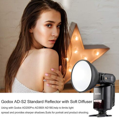 GODOX AD-S2 Standard Reflector with Soft Diffuser for Godox AD200 AD180 AD360 AD360II Flashes in Saudi Arabia