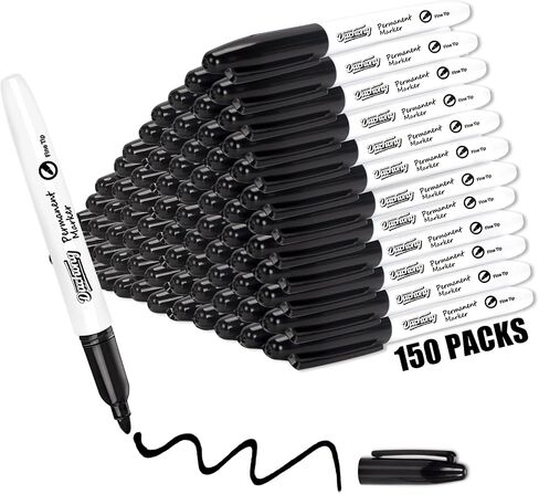Black Permanent Markers, 30 Count Permanent Markers Bulk, Quick Drying Marker, Waterproof, Smooth, Durable, Works on Packing, Wood, Glass for Kids Adult Doodling, Marking in Saudi Arabia