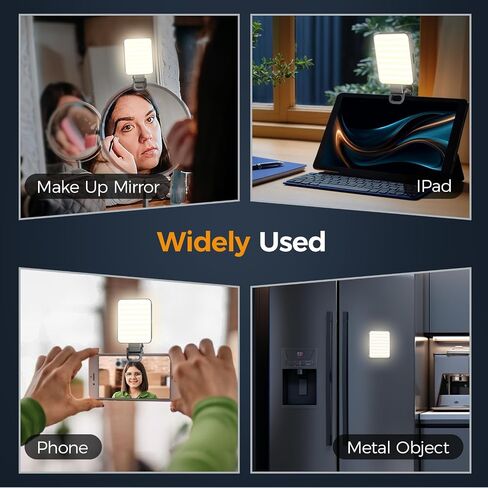 136 LED RGB Magnetic Selfie Light, gliship Portable 360° Full Color RGB Video Light Compatible with Magsafe Rechargeable Portable Clip Fill Light with 9 Lights Modes for Phone Camera Laptop Camera in Saudi Arabia
