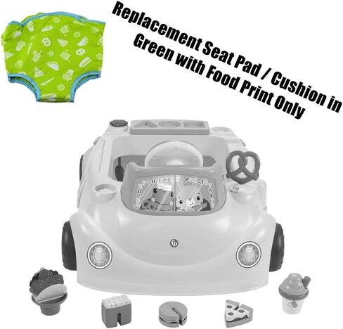 قطعة بديلة لجهاز Fisher-Price 2-in-1 Servin' Up Fun Jumperoo HBX70 - وسادة/وسادة مقعد بديلة، باللون الأخضر مع طباعة طعام in Saudi Arabia