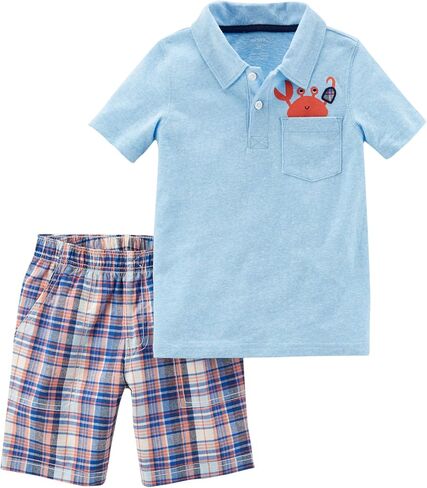 طقم تي شيرت وسروال قصير للأولاد من Carter's 2T-5T 2-Pc.Short Sleeve Crab Pocket لمدة 6 أشهر in Saudi Arabia