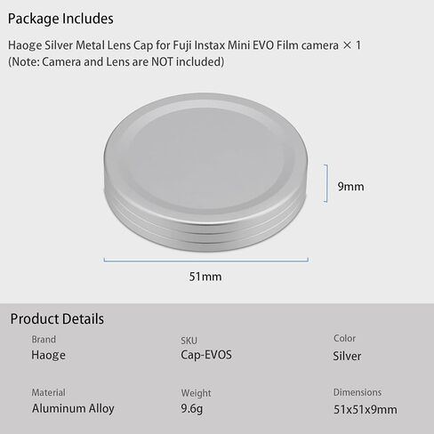 Haoge Metal Lens Cap for Fujifilm Instax Mini Evo Film Photo Camera Accessories Lens Cover,Gold in Saudi Arabia
