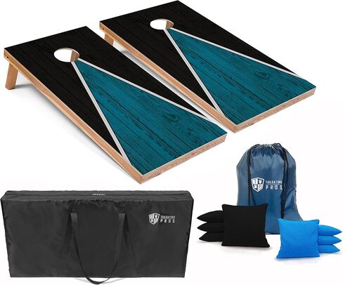 Tailgating Pros Lightweight Cornhole Game - 4'x2' Multicolor Pyramid Boards- Carrying Case & Set of 8 Corn Filled Bags in Saudi Arabia