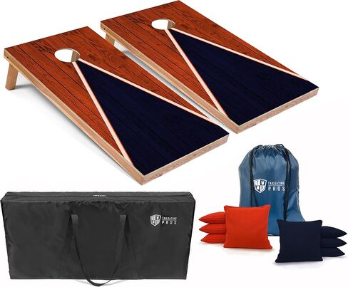 Tailgating Pros Lightweight Cornhole Game - 4'x2' Multicolor Pyramid Boards- Carrying Case & Set of 8 Corn Filled Bags in Saudi Arabia