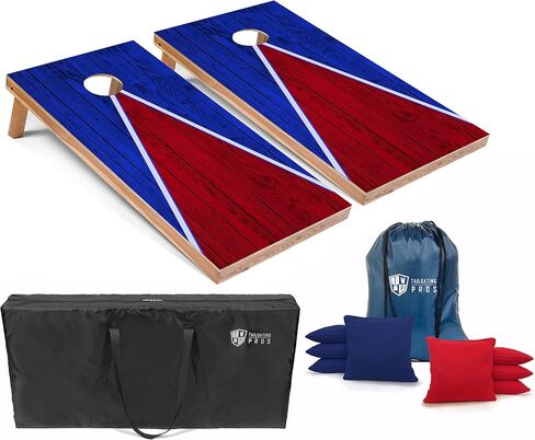 Tailgating Pros Lightweight Cornhole Game - 4'x2' Multicolor Pyramid Boards- Carrying Case & Set of 8 Corn Filled Bags in Saudi Arabia