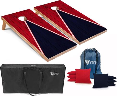 Tailgating Pros Lightweight Cornhole Game - 4'x2' Multicolor Pyramid Boards- Carrying Case & Set of 8 Corn Filled Bags in Saudi Arabia