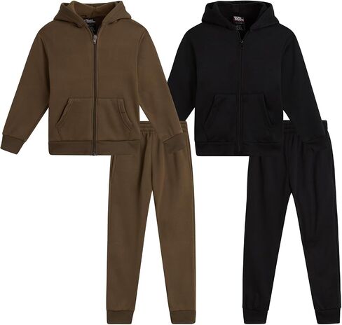 Boy's Jogset - 4 Piece Soft Fleece Zip Up Hoodie and Boys Jogger Pants - Athletic Boys' Clothing Sets (2T-7) in Kuwait