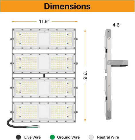 Flood Light 200W, Outdoor Lights with Dusk to Dawn Sensor, 330° Lighting Angle IP65 Waterproof 5000K Security Lights for Garage Yard in Saudi Arabia