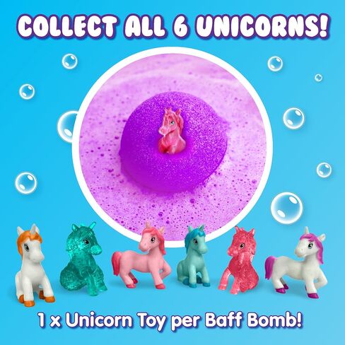 Large Unicorn Surprise Bath Bomb, 6 Surprise Unicorn Toys to Collect in Total, One Per Bath Bomb, Children's Collectible Bath Toy, Stocking Filler Toy, Xmas Present for Boys & Girls in Saudi Arabia