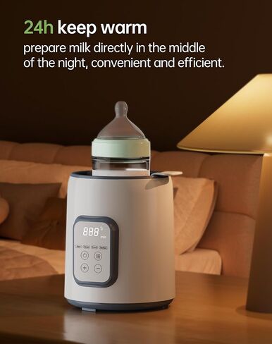 Bottle Warmer, Baby Bottle Warmers for All Bottles, with Smart Temperature Control and with Timer,8-in-1 Baby Milk Warmer,Fast Baby Bottle Warmer for Breastmilk -Gray in Saudi Arabia