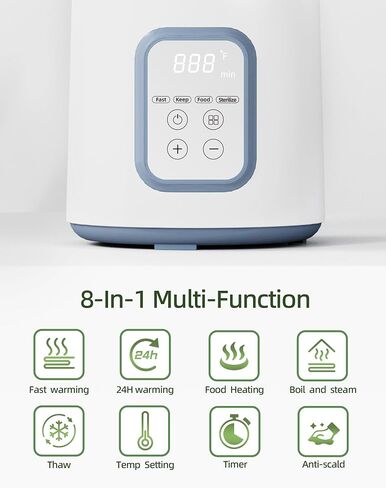 Bottle Warmer, Baby Bottle Warmers for All Bottles, with Smart Temperature Control and with Timer,8-in-1 Baby Milk Warmer,Fast Baby Bottle Warmer for Breastmilk -Gray in Saudi Arabia