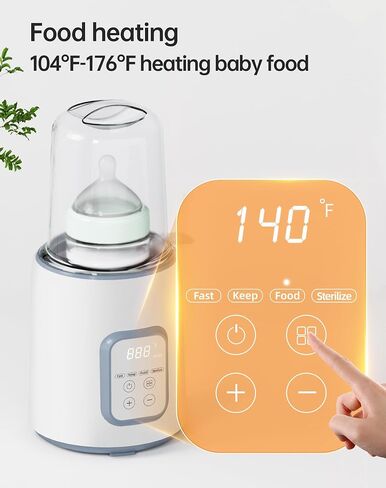 Bottle Warmer, Baby Bottle Warmers for All Bottles, with Smart Temperature Control and with Timer,8-in-1 Baby Milk Warmer,Fast Baby Bottle Warmer for Breastmilk -Gray in Saudi Arabia