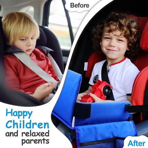 Kids Travel Tray for Toddler Car Seat, Carseat Table Tray for Kids Road Trip Activities, Car Trays for Kids Roadtrip Essentials, Toddler Lap Desk Organizer for Airplane - Black in Kuwait
